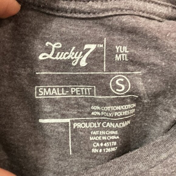 Lucky7 Grey Fun Graphic T-shirt ab - Picture 7 of 7